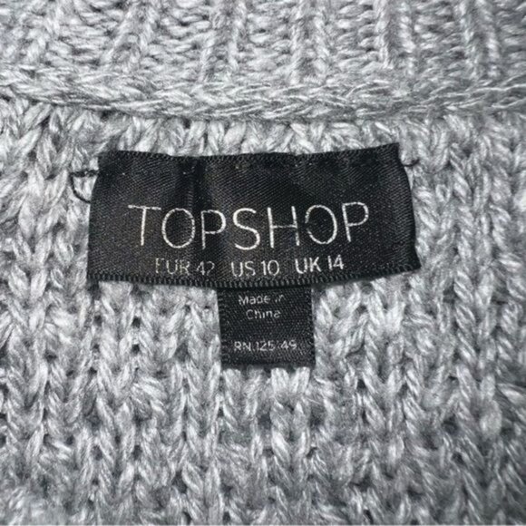 Topshop Womens Cable Knit Ombre Sweater Gray Long Sleeve Size US 10 UK 14 - Picture 5 of 6